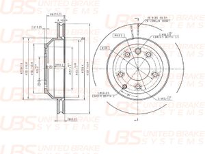 Тормозной диск для AUDI Q7/VW TOUAREG/PORSCHE CAYENNE задний вент., 1шт. b2202019 UBS