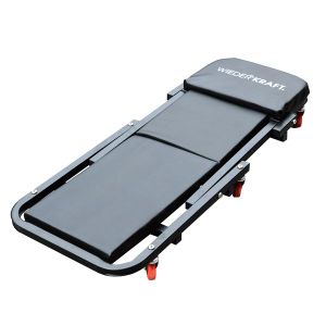 Лежак ремонтный подкатной на восьми колесах, складной. Раскладывается в несколько положений. Имеет м