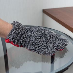 Варежка-перчатка микрофибра SKYWAY 23*27см шиншилла с сеткой скрапер