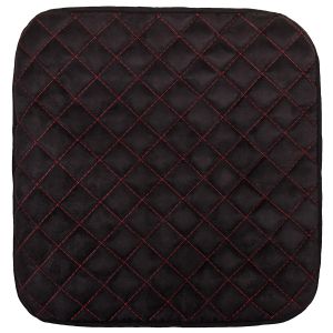 Накидка сиденья алькантара без спинки SKYWAY EXPENSIV Черная (строчка красная) 1 шт