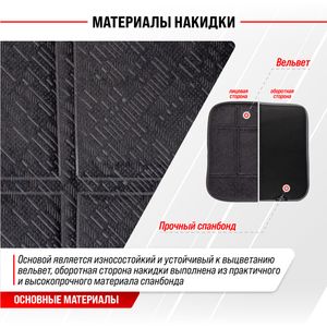 Подогрев сиденья без спинки  SKYWAY Черный 12V 43х43см 2,5А-3А