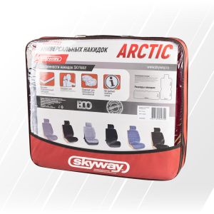 Накидка сиденья меховая искусственная мутон 2 предм. SKYWAY ARCTIC Серый Гладкая