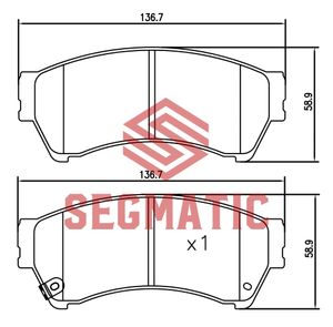 Колодки тормозные дисковые SEGMATICSGBP2615 6E5Z2001A Колодка торм диск пер Mazda 6 2.0 2007-, Mazda sgbp2615 Segmatic