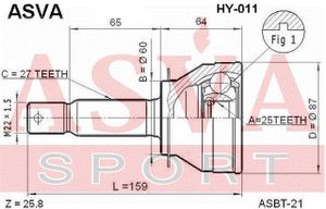 Шарнирный комплект HY011 Asva