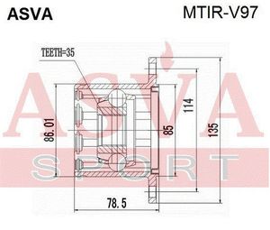 Шарнирный комплект MTIRV97 Asva