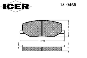 Комплект тормозных колодок, дисковый тормоз 180468 Icer