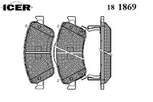 Комплект тормозных колодок, дисковый тормоз 181869 Icer