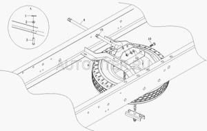 Балка поперечная механизма запасного колеса Фотон 1069/93/99 1106631500002 Foton