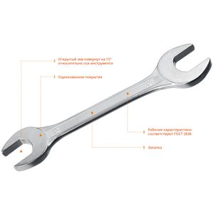 СИБИН  30 x 32 мм, рожковый гаечный ключ (27014-30-32)