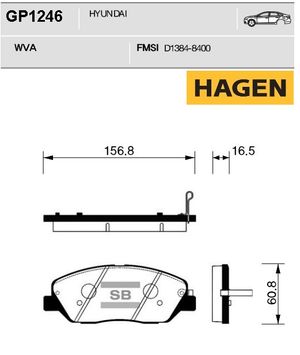 Тормозные колодки HAGEN gp1246 Sangsin