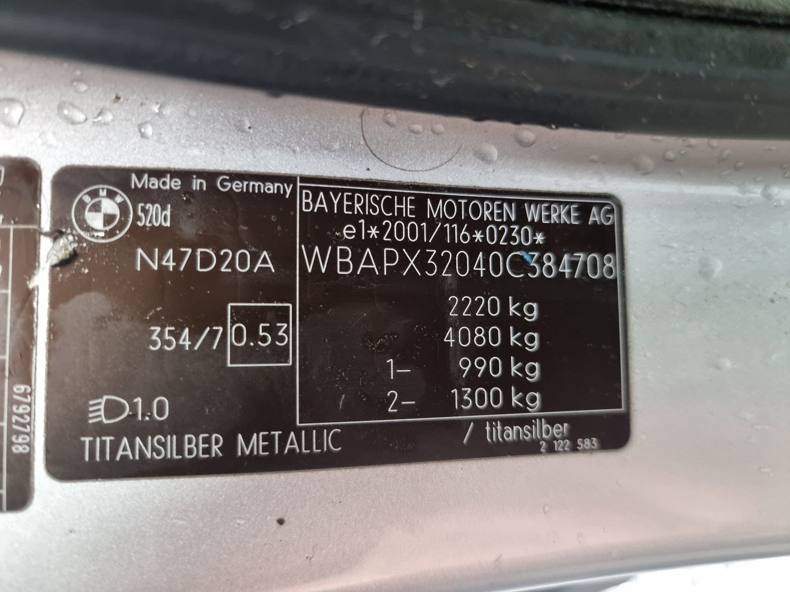 Б/У 41357111430 Крыло переднее правое 5-Series (E60/E61) (2003-2010) + повторитель, царапины, мин рж BY9A1022709 Б/У запчасти