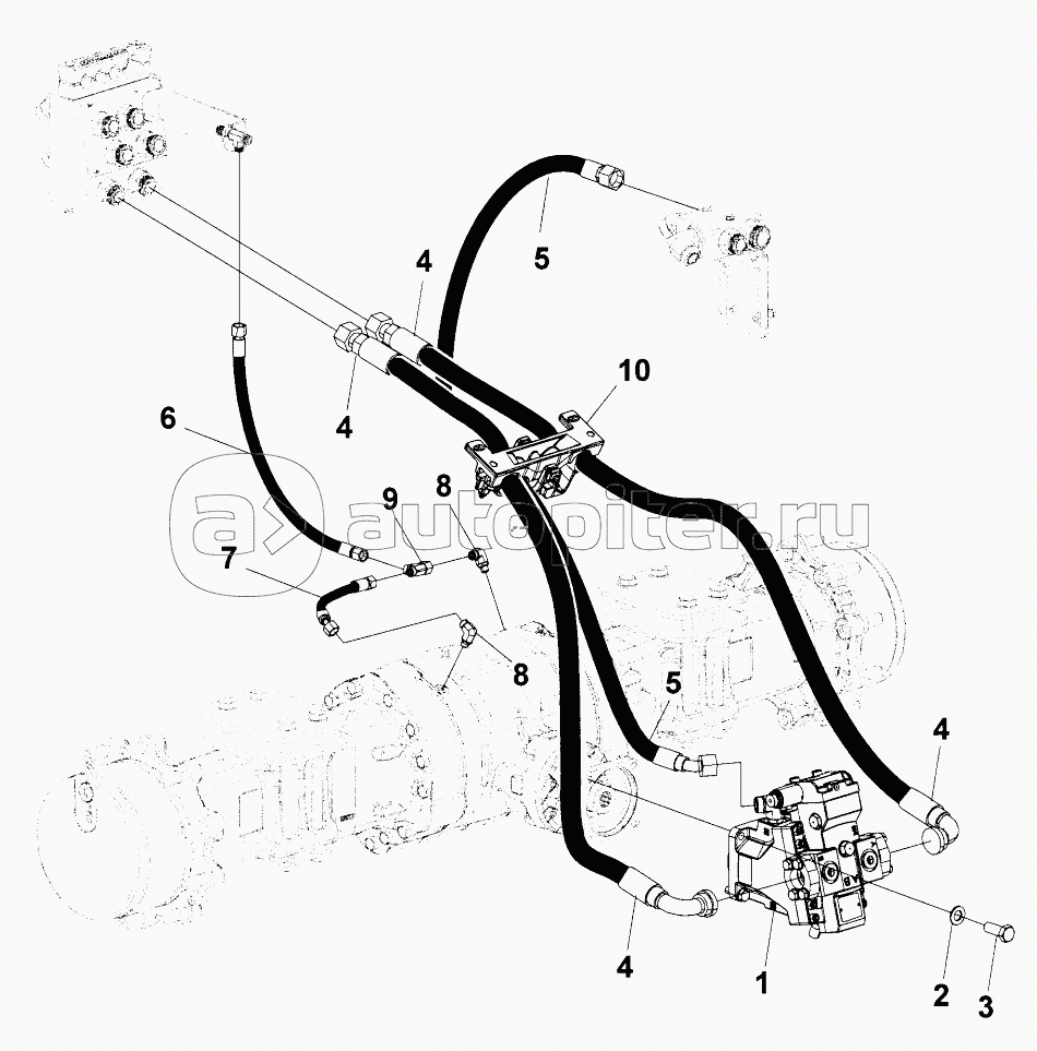 Hydraulic system, rear axle Traction control, limited slip