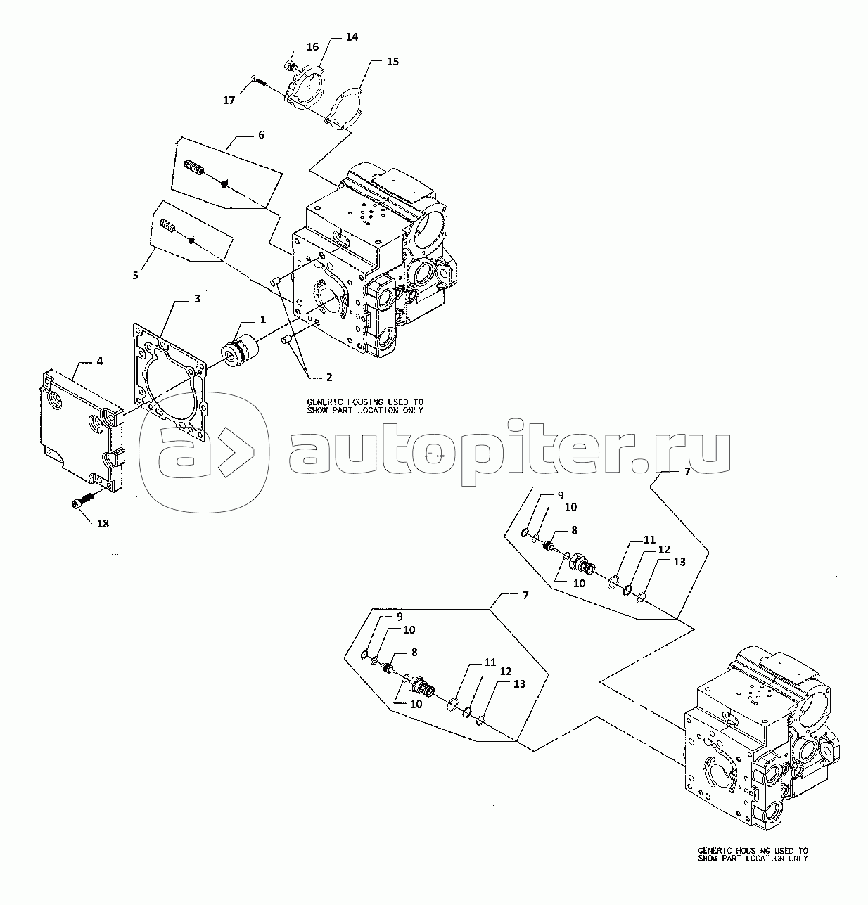 Auxiliary mounting,pressure relief valve, loop bypass & Displacement limitter