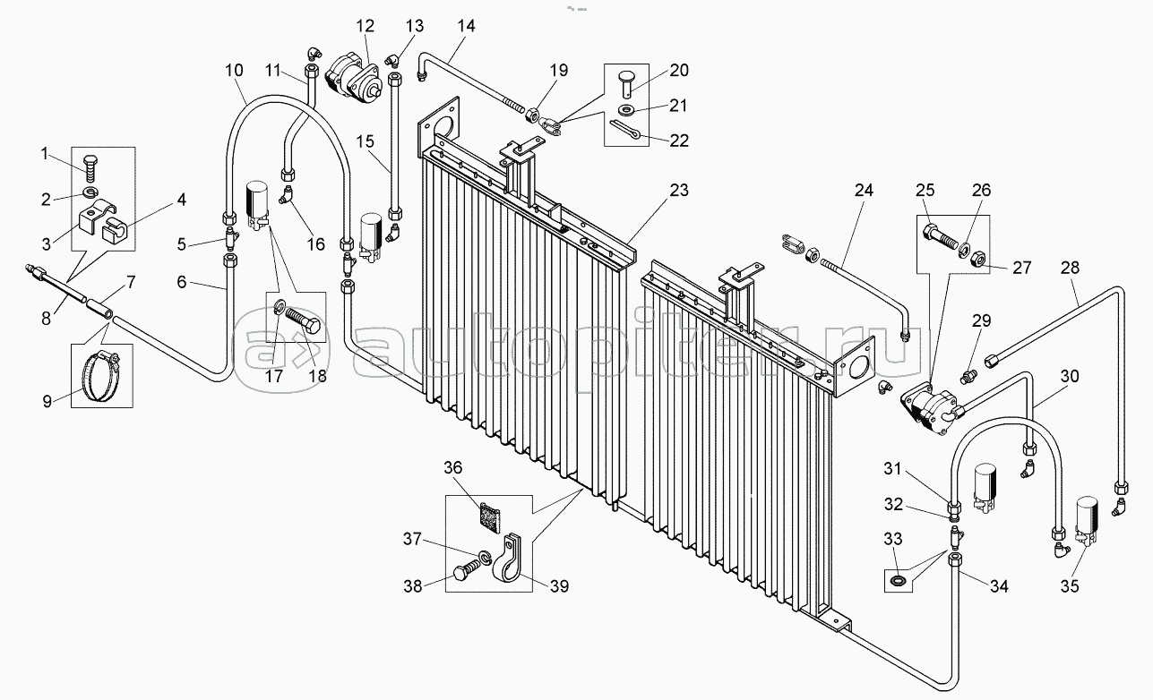 Установка жалюзи радиатора (75406-1300015);Mounting of radiator shutters