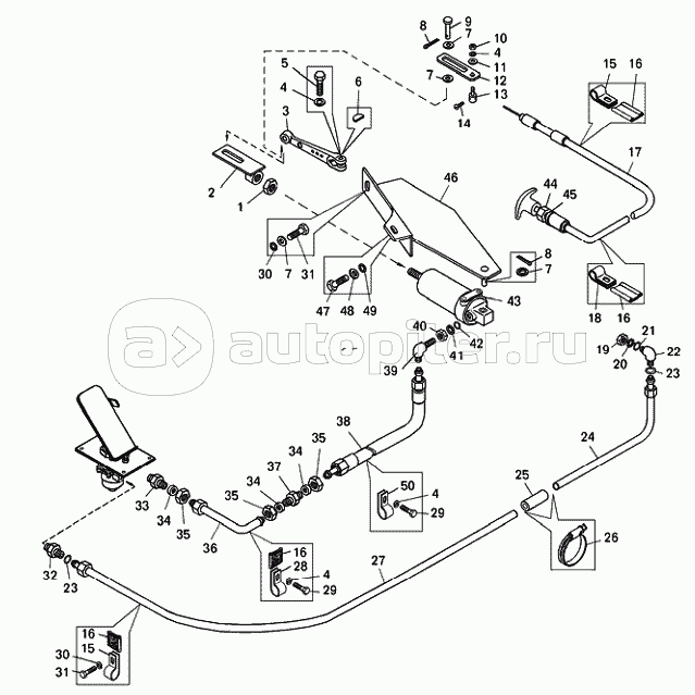 Привод управления подачей топлива на самосвале БелАЗ-7540С