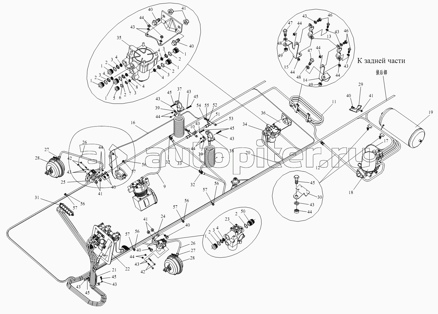 Тормозная магистраль (передняя часть шасси)