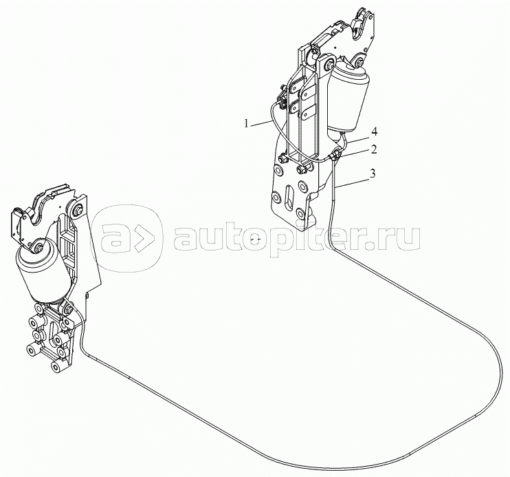 Устройство задней подвески кабины (II, воздушная пружина)
