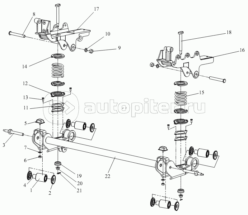Устройство передней подвески кабины (III)