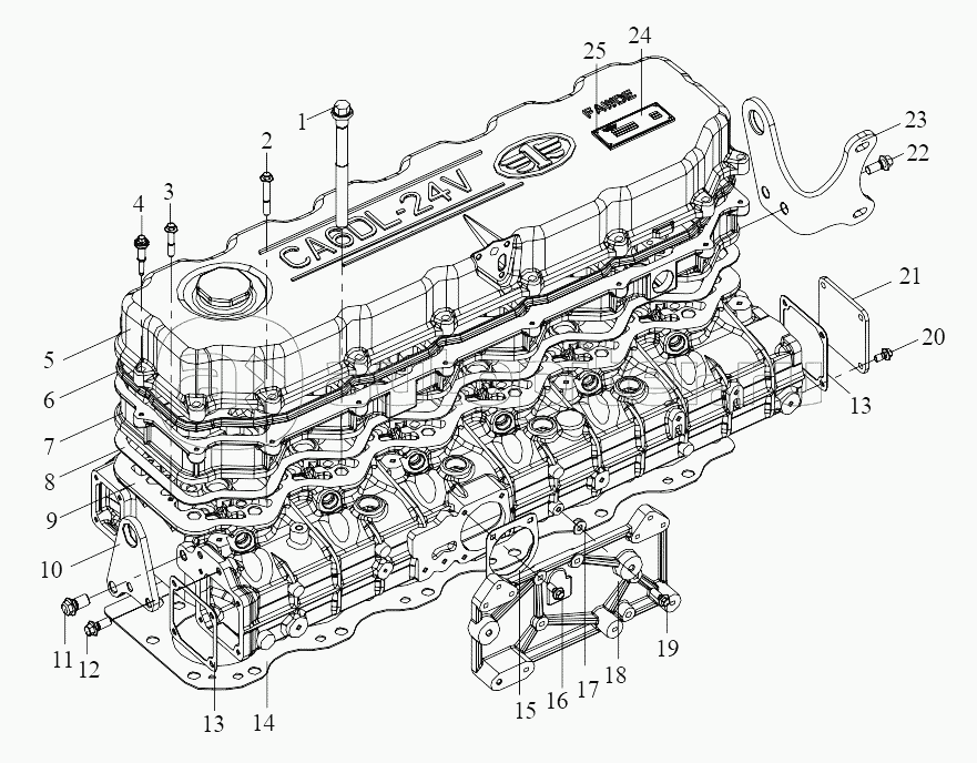 Составляющие элементы головки блока цилиндров