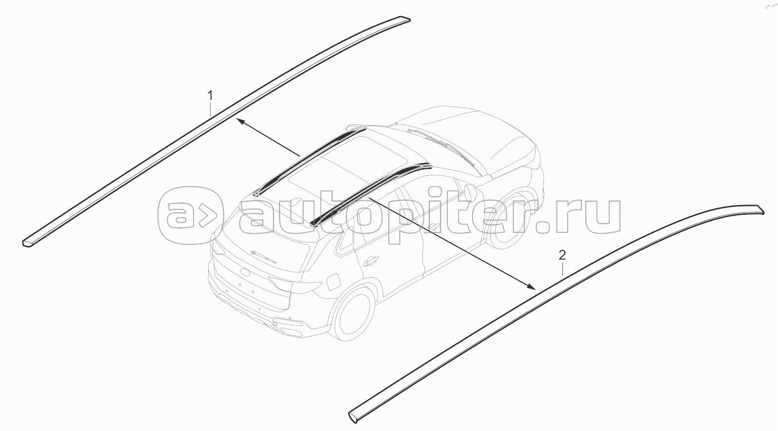 Декоративная планка верхней крыши в сборе