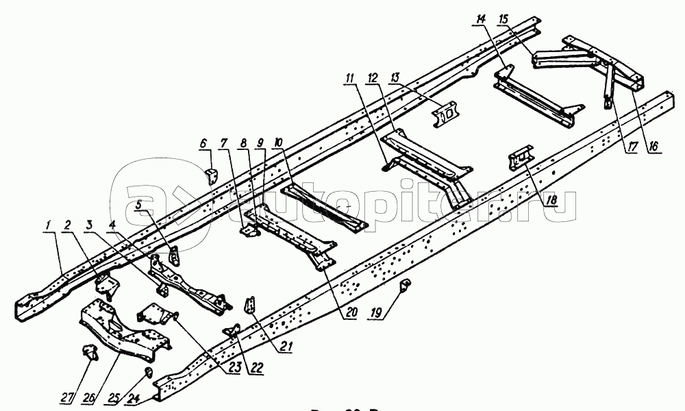 Поперечины рамы 3302 схема