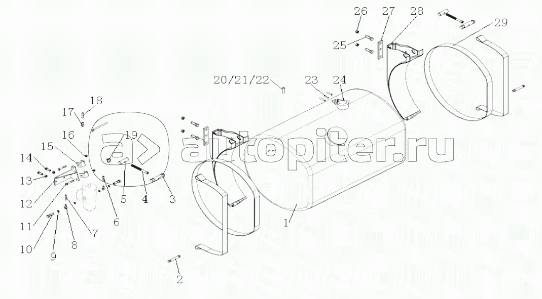 400L D-type oil tank & oil pipes (HOWO7/ Eruo в…ў electronic fuel injection engine/16Г—2 oil pipes/rough filter/8Г—4)