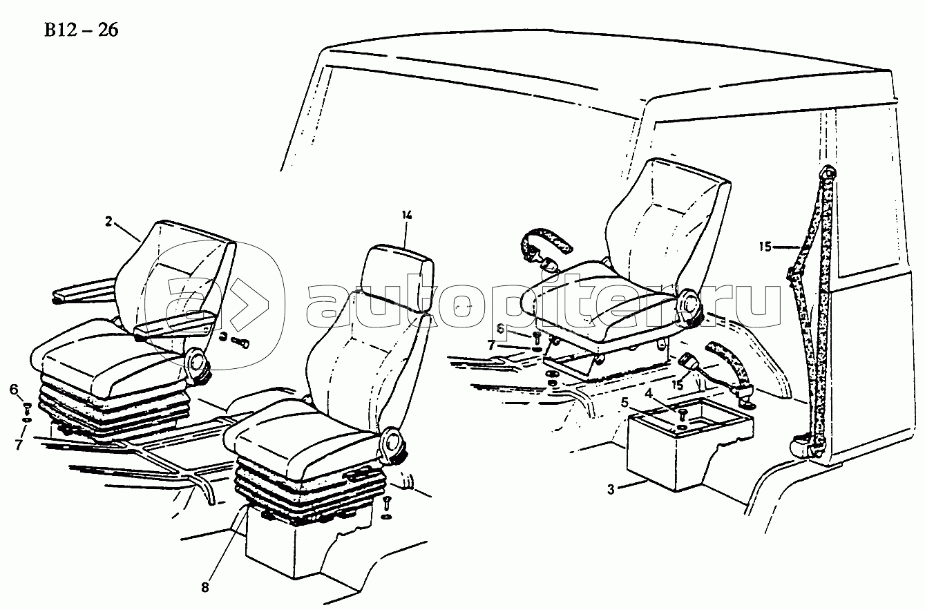 SEATS, SAFETY BELT FOR CO-DRIVER (B12-26)