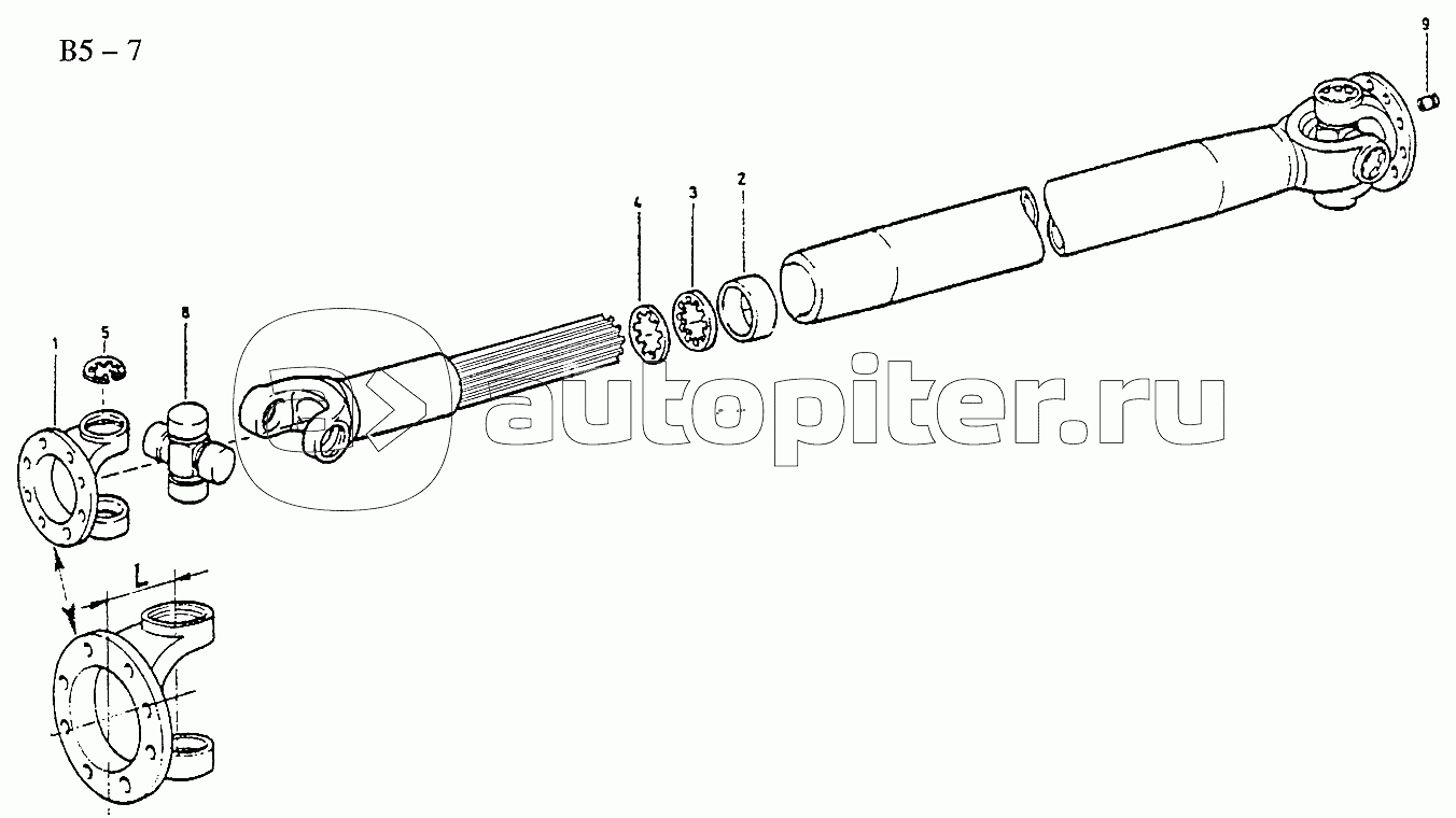 PROPELLER SHAFTS Propeller Shaft with Spider D.Ф57 (B5-7-2)