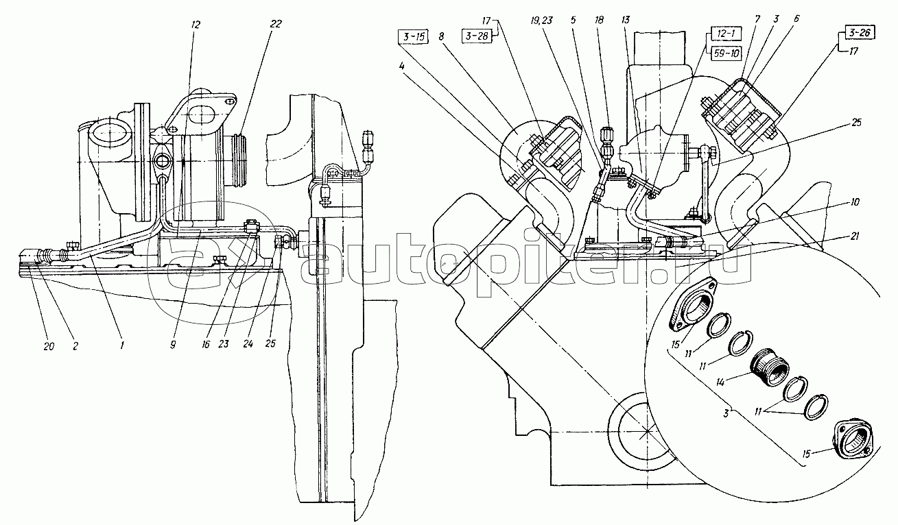 Система масляная и газовая турбокомпрессора