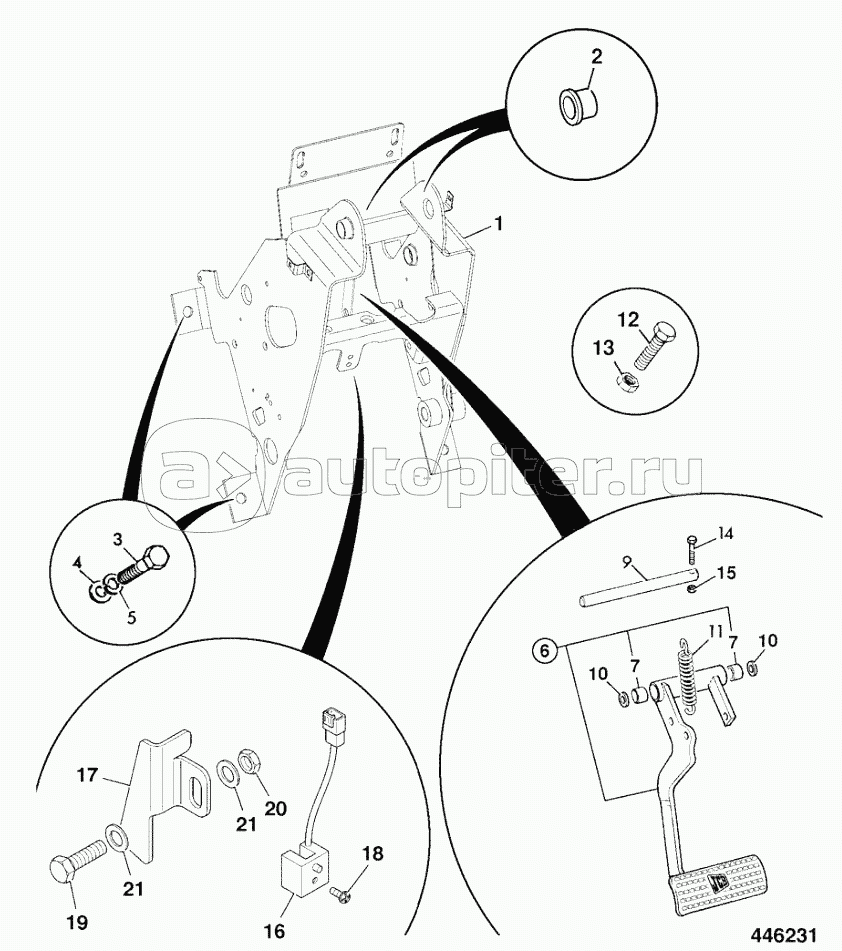 CONTROLS SINGLE BRAKE PEDAL WITH PROXIMITY SWITCH (From:, To: Nov 2005)