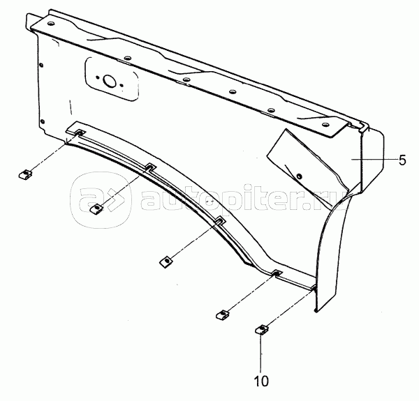 5490-8403032-10 Панель средней части переднего крыла правая