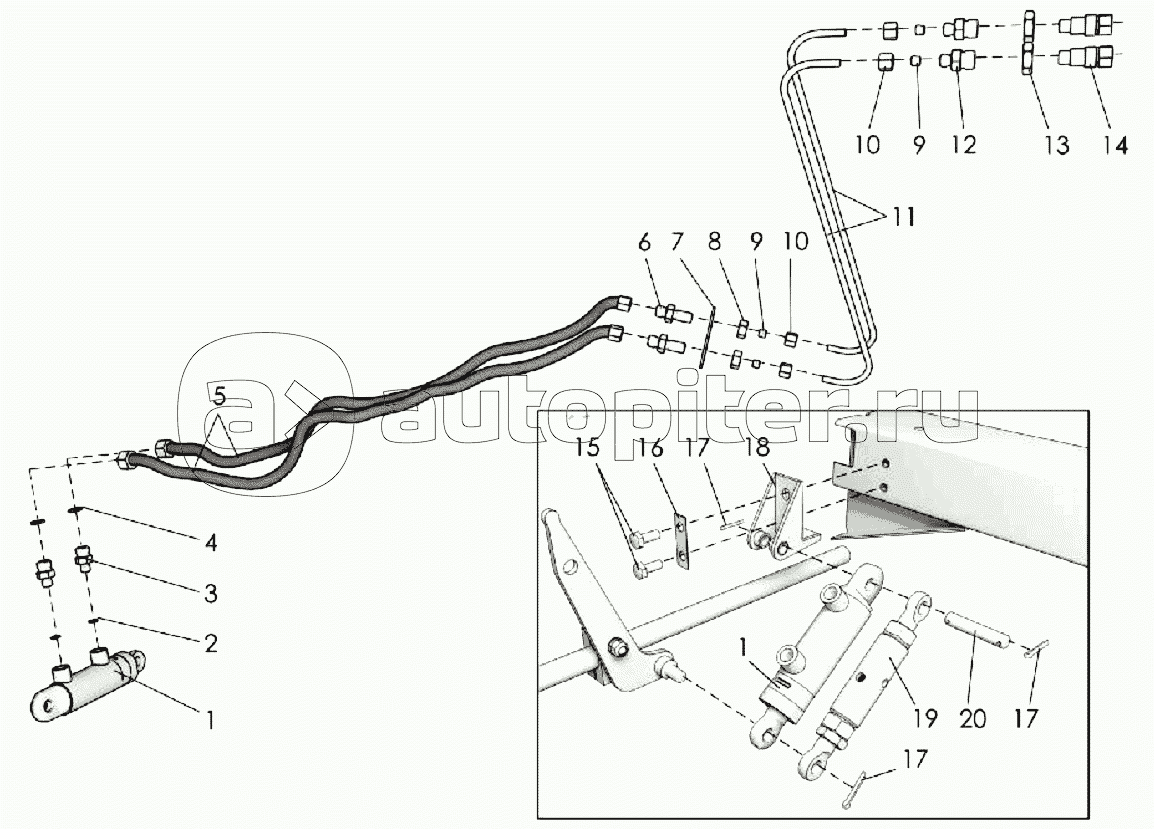 Установка гидрооборудования и тяги ППК-81.01.00.700
