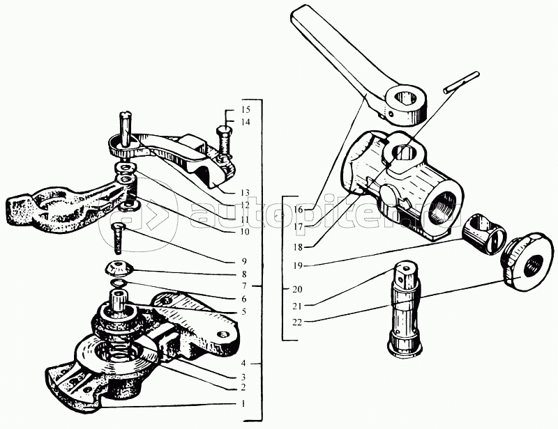 Кран разобщительный. Головки соединительные