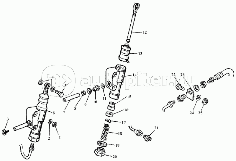 Механизм и привод управления сцеплением (модель 52527)