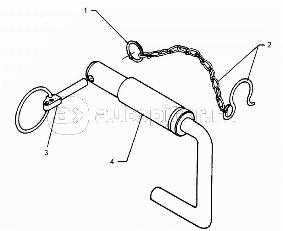 Top link pin with chain KAT3G D31,7/25,4x158
