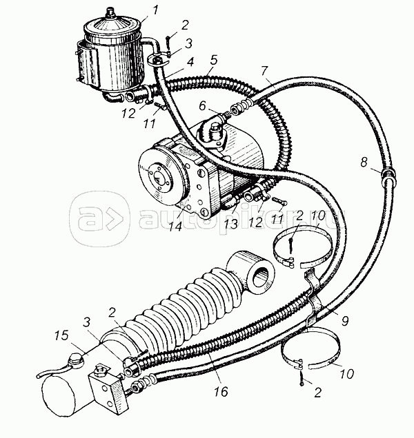 Трубопроводы гидроусилителя рулевого управления