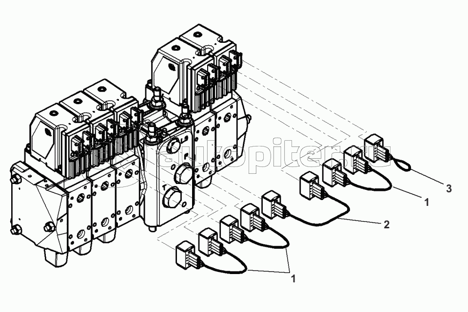 Auxiliary Distributors Harness - With 5 Distributors - Without Front Linkage