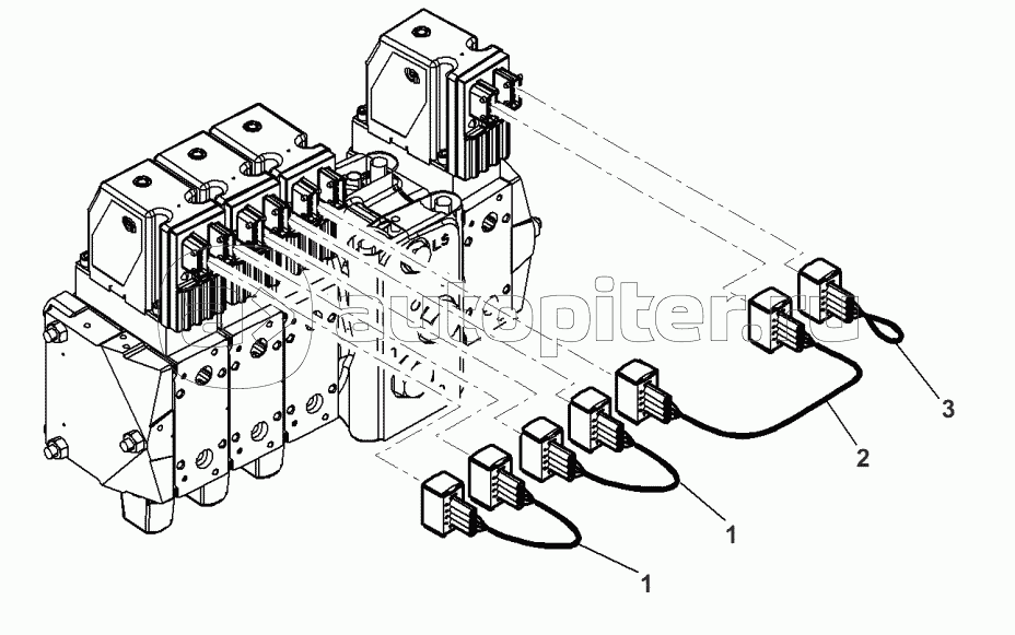 Auxiliary Distributors Harness - With 4 Distributors - Without Front Linkage