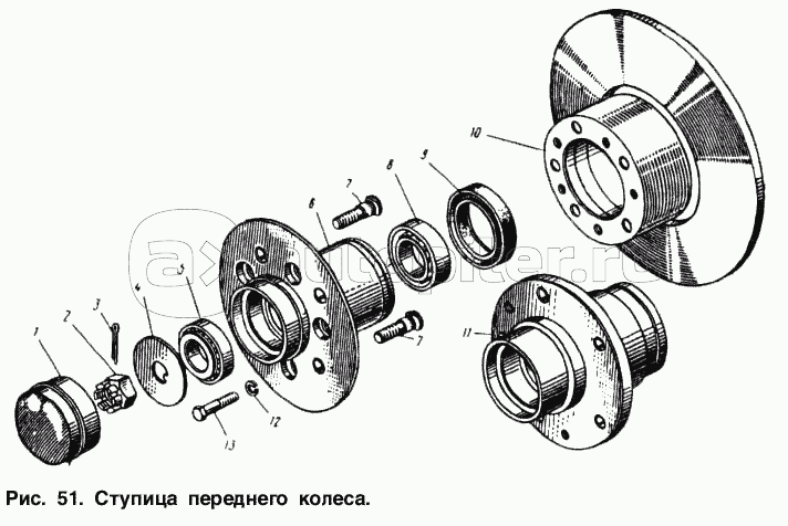 Ступица колеса автомобиля чертеж