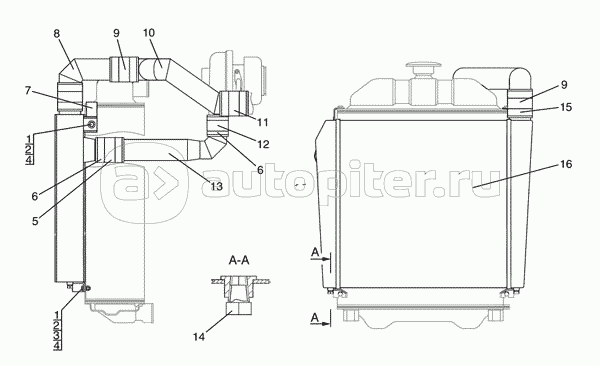 Охладитель наддувочного воздуха (для трактора «БЕЛАРУС-821.3/921.3»)