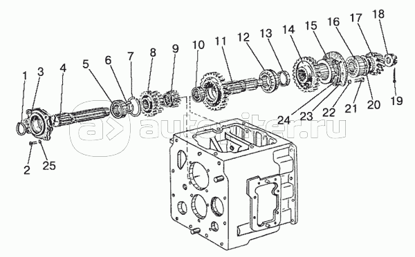 Вал первичный и вал вторичный механической КП