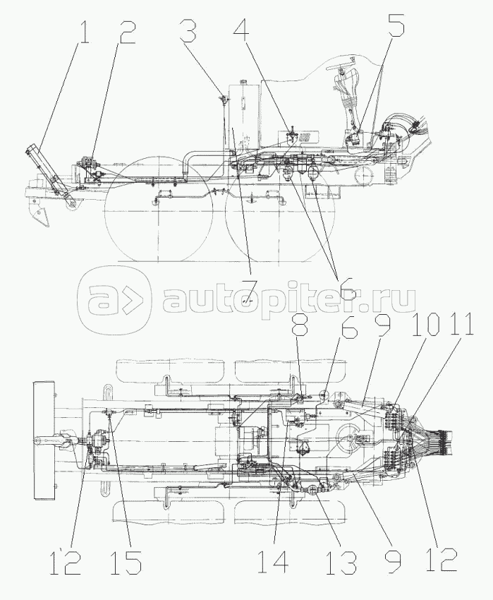 Гидрооборудование подмоторной рамы ДЗ-122Б-7.79.01.000-03