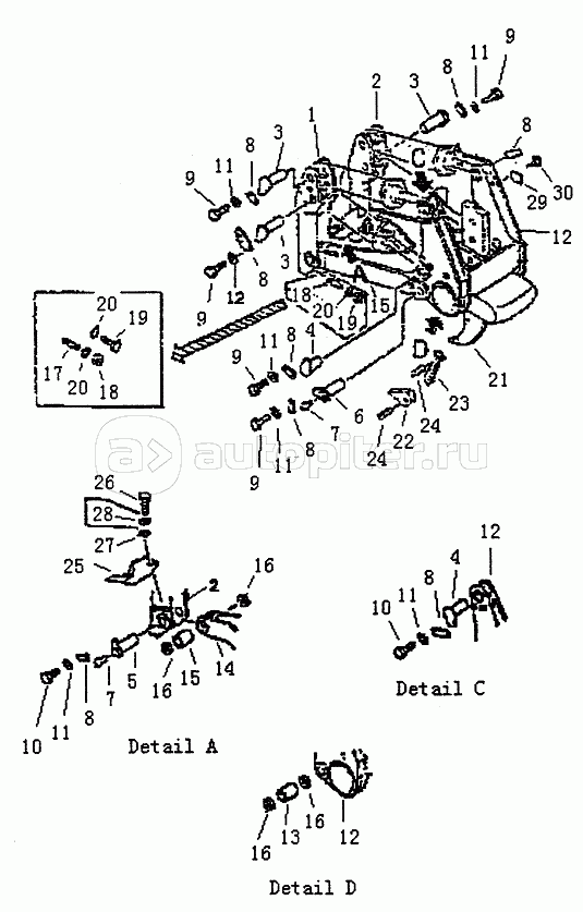 RIPPER SHANK BEAM AND LINK FOR SINGLE TYPE PD320Y-1 PD320Y-2