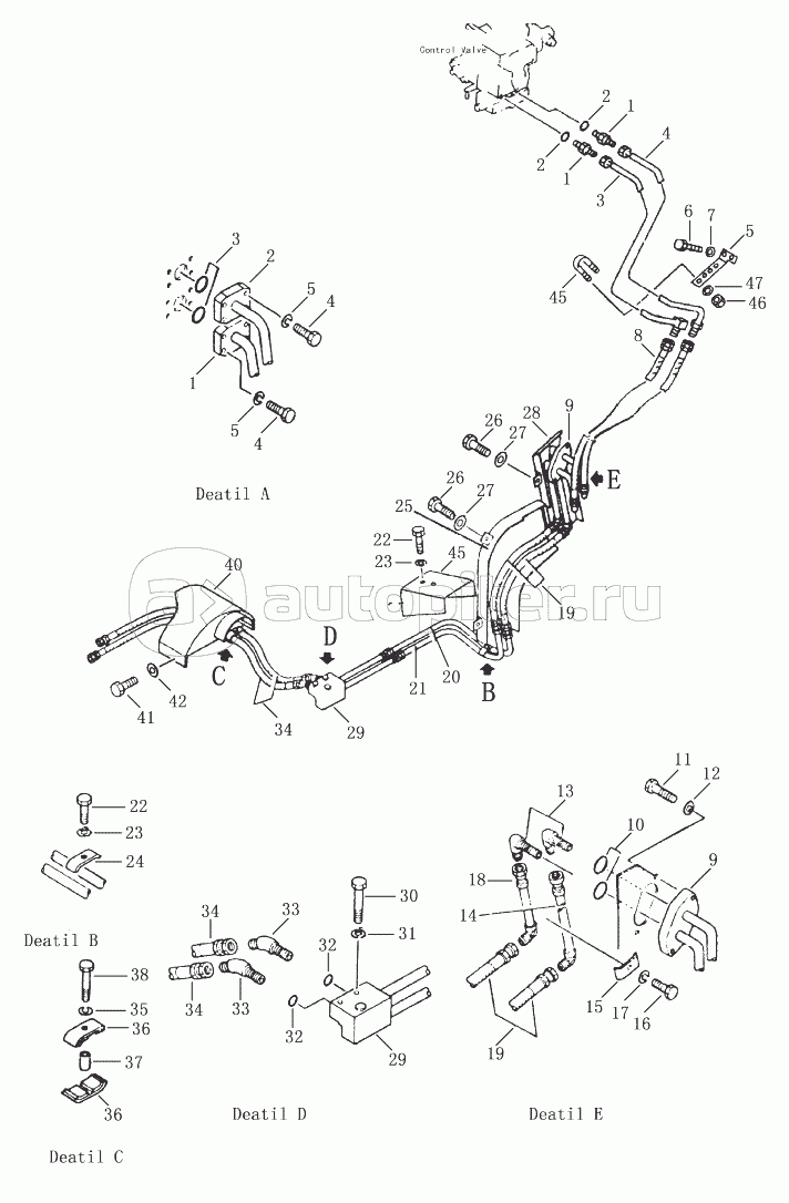 HYDRAULIC PIPING (TANK TO CYLINDER) FOR SD23S)