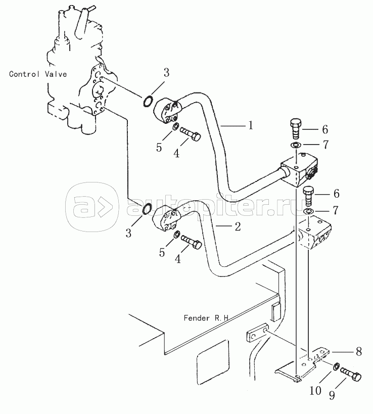 HYDRAULIC PIPING(TANK TO THREE SHANK RIPPER CYLINDER)