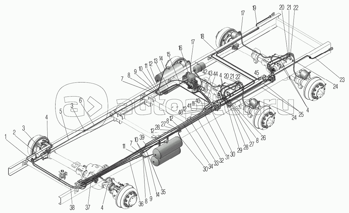 Схема тормозов урал 43 20