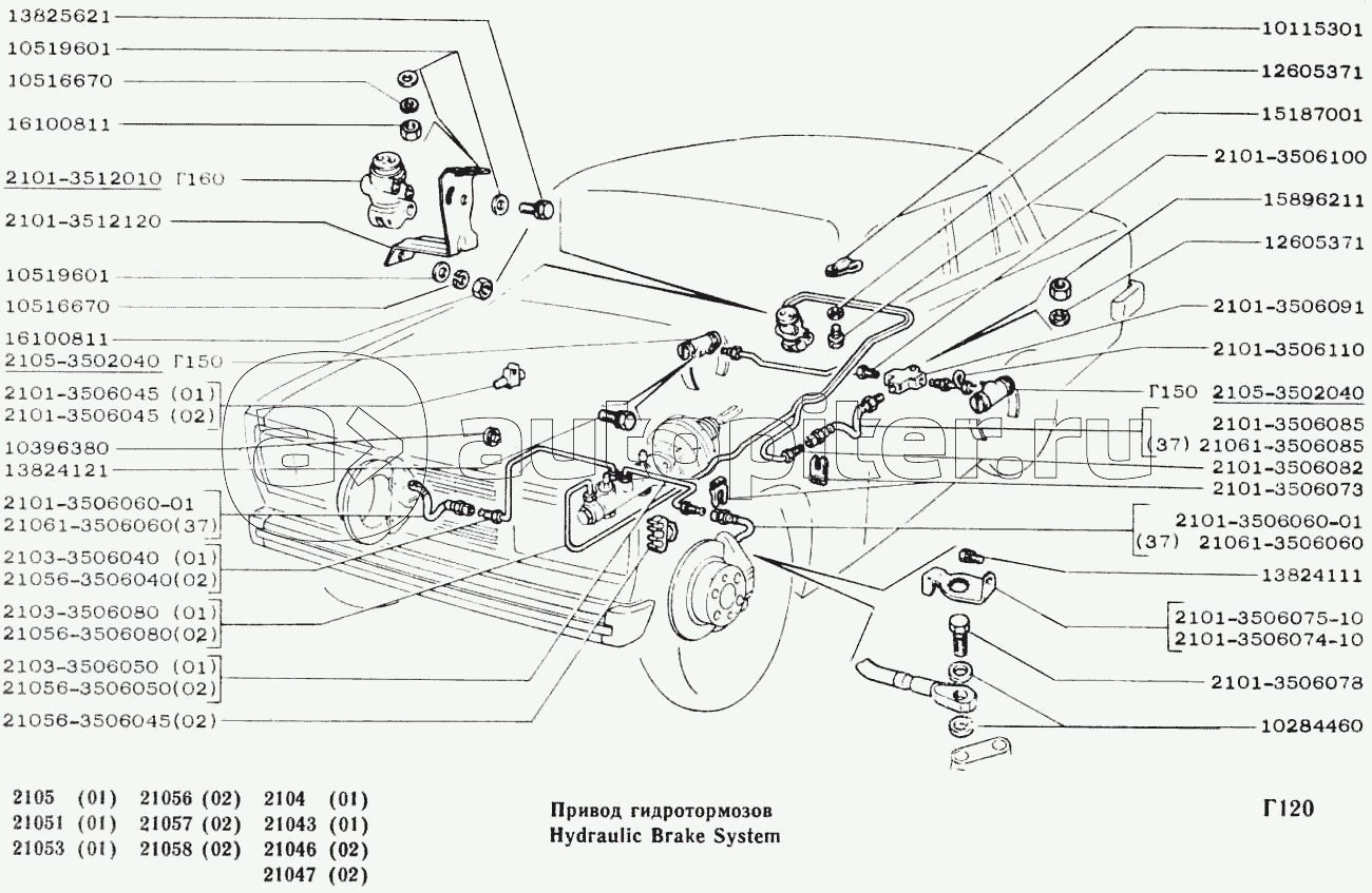 Схема устройства тормозной системы ваз 2105