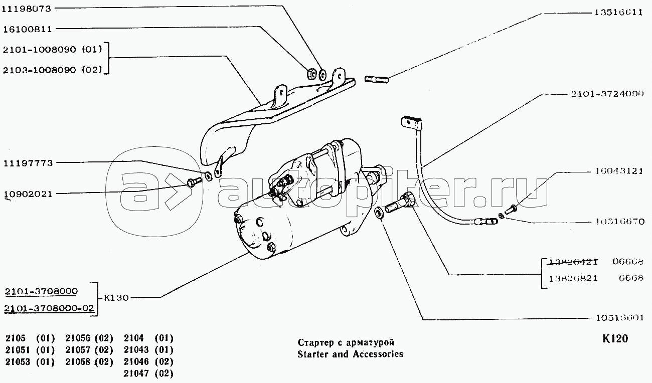 Стартер ВАЗ-2104, 2105