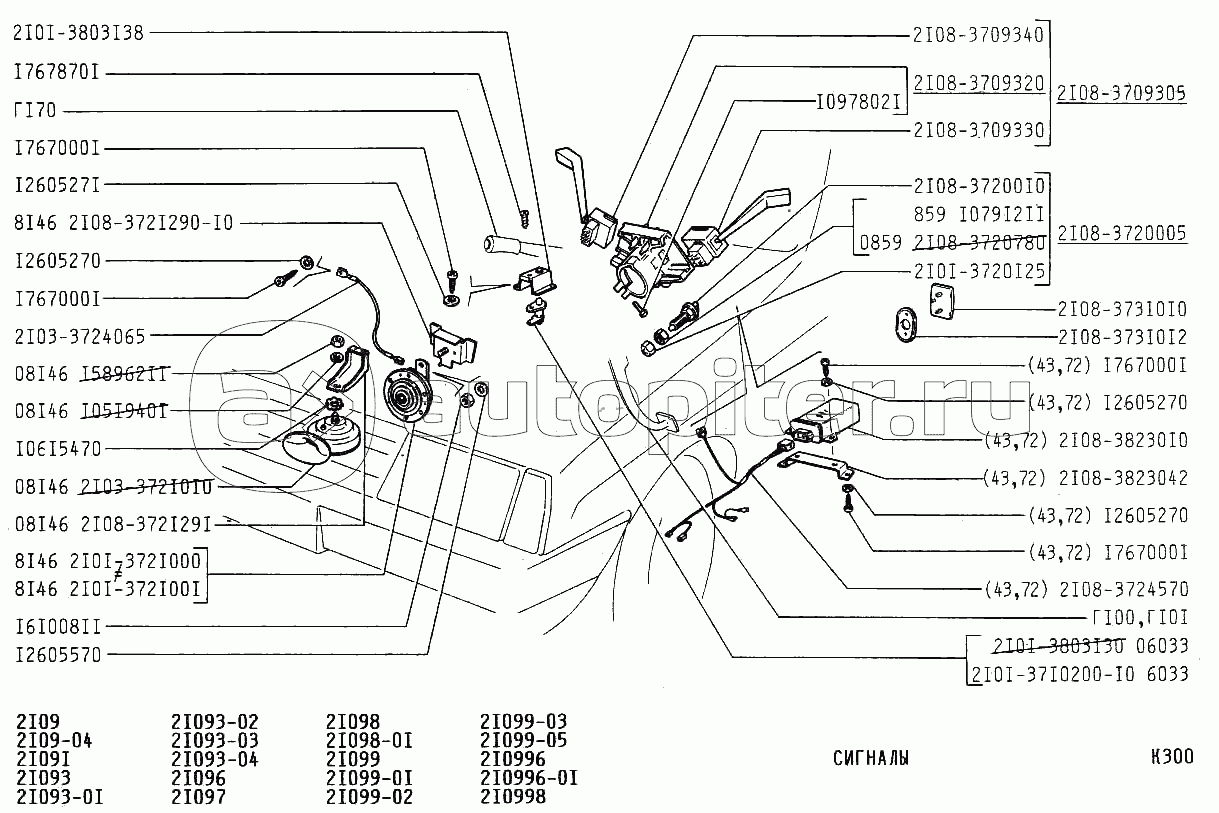 Ваз 2109 сигнал схема