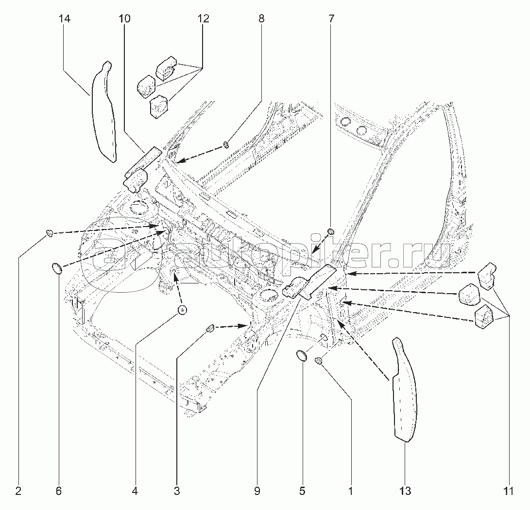 640114. УПЛОТНИТЕЛИ, ЗАГЛУШКИ ЩИТКА ПЕРЕДКА